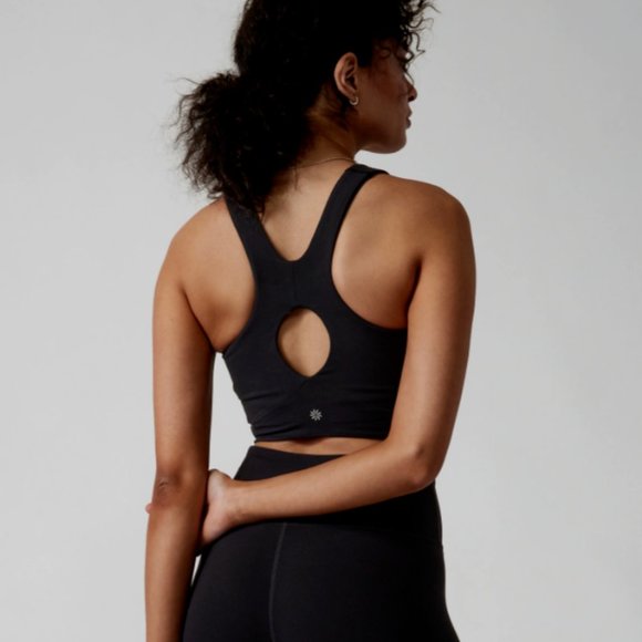 Athleta Conscious Cut Out Crop Top D-DD size 2X Black - Picture 3 of 5